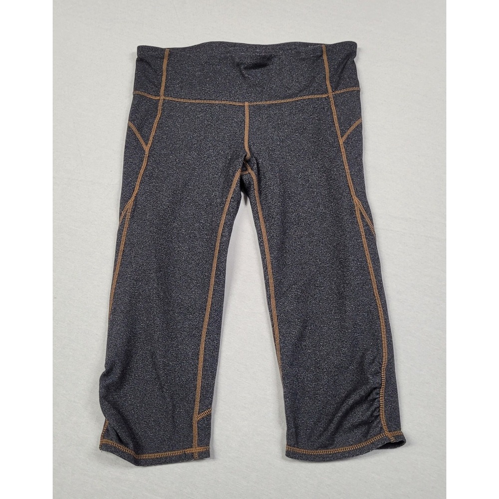 Athleta Women's Size S Black /Dark Gray Cropped Capri Yoga Leggings